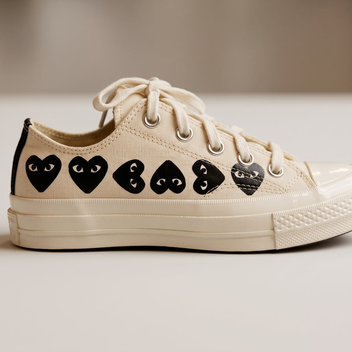 Heart Print Canvas Sneakers