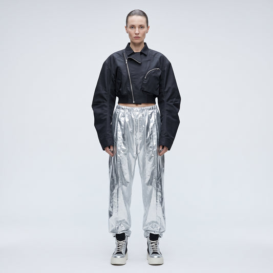 ACT N1 Metallic Silver Drawstring Trousers - view 2