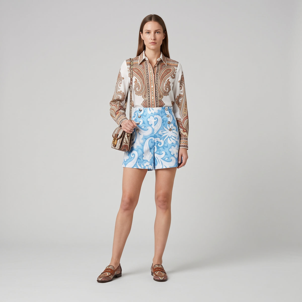 ETRO Blue Printed Sailor Shorts - view 2