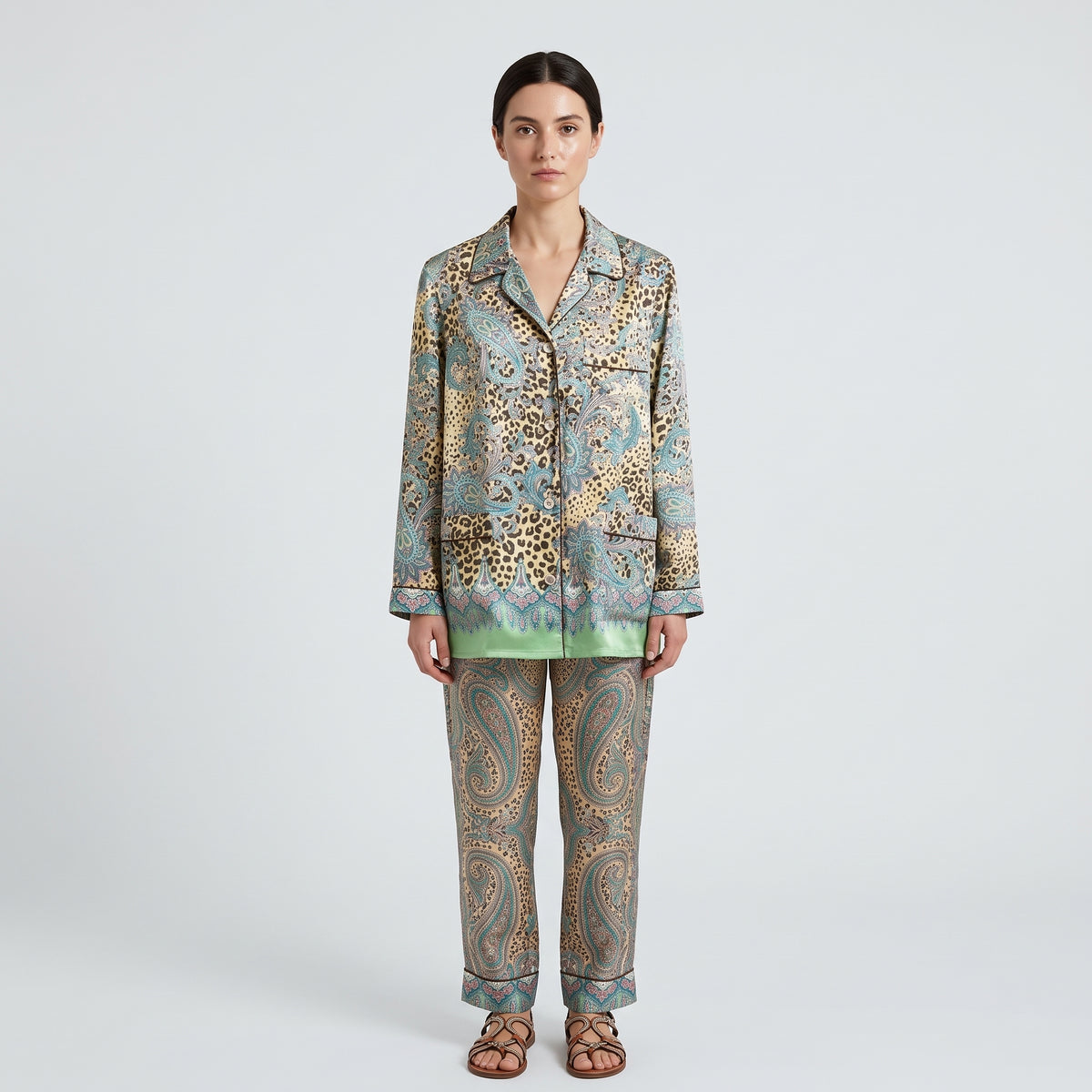 ETRO Paisley Leopard Print Silk Shirt - view 3