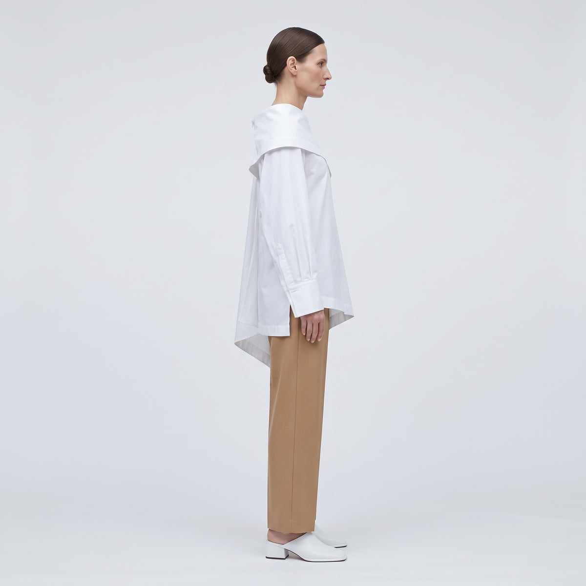 CALCATERRA Asymmetric Off-the-Shoulder Cotton Shirt - view 5