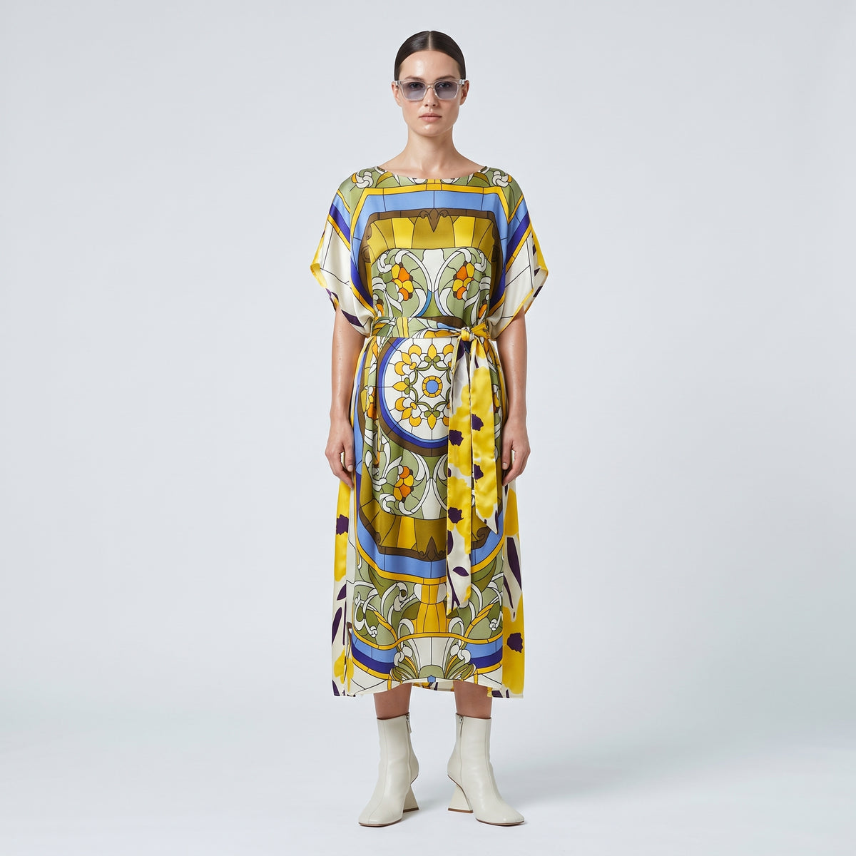 MAISON PASSAGE Yellow Multi Printed Midi Dress - view 3