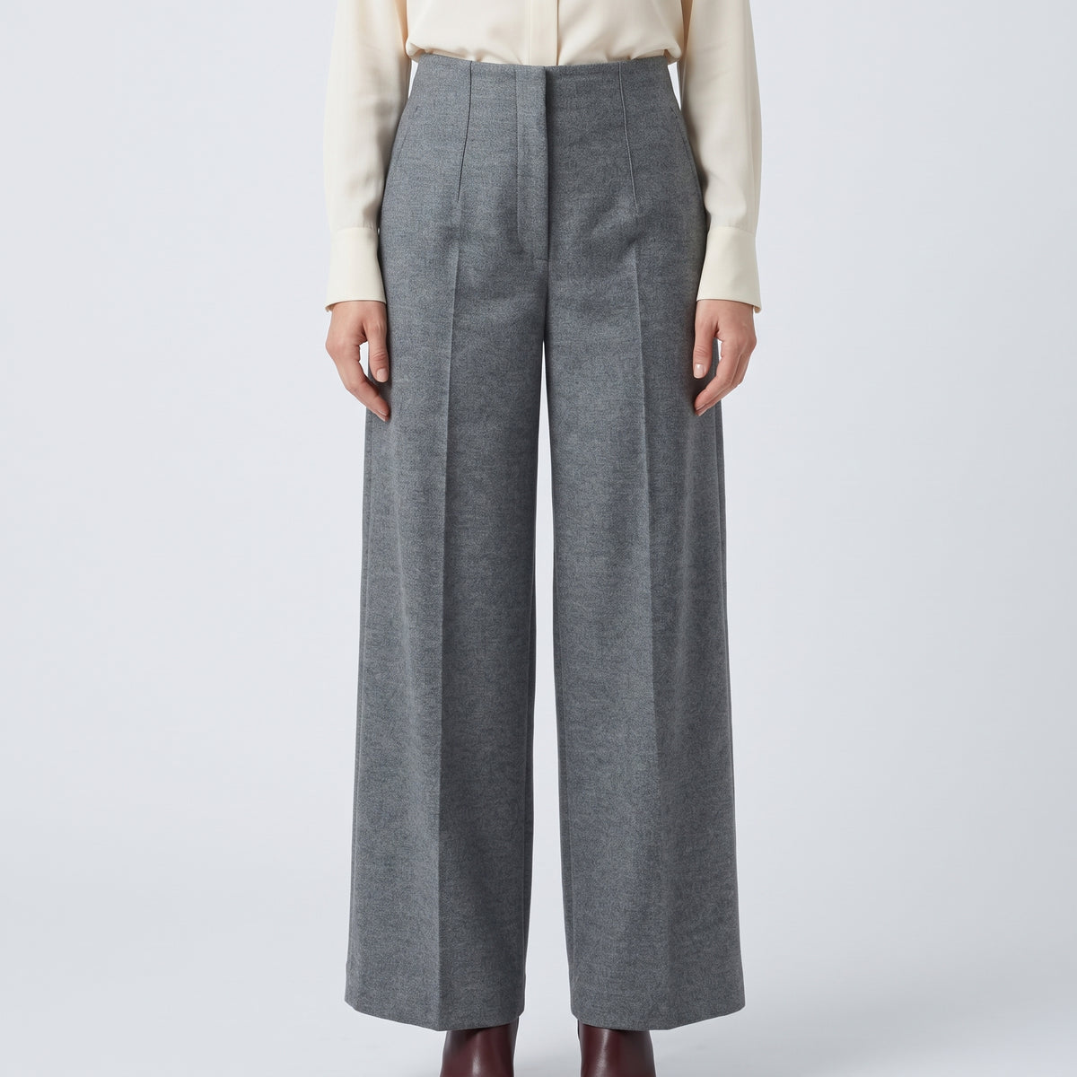 NATAN Tailored Wide-Leg Grey Trousers - view 5