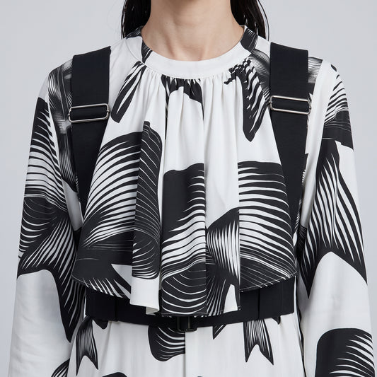 COMME DES GARCONS Bow Print Ruffled Midi Dress - view 2