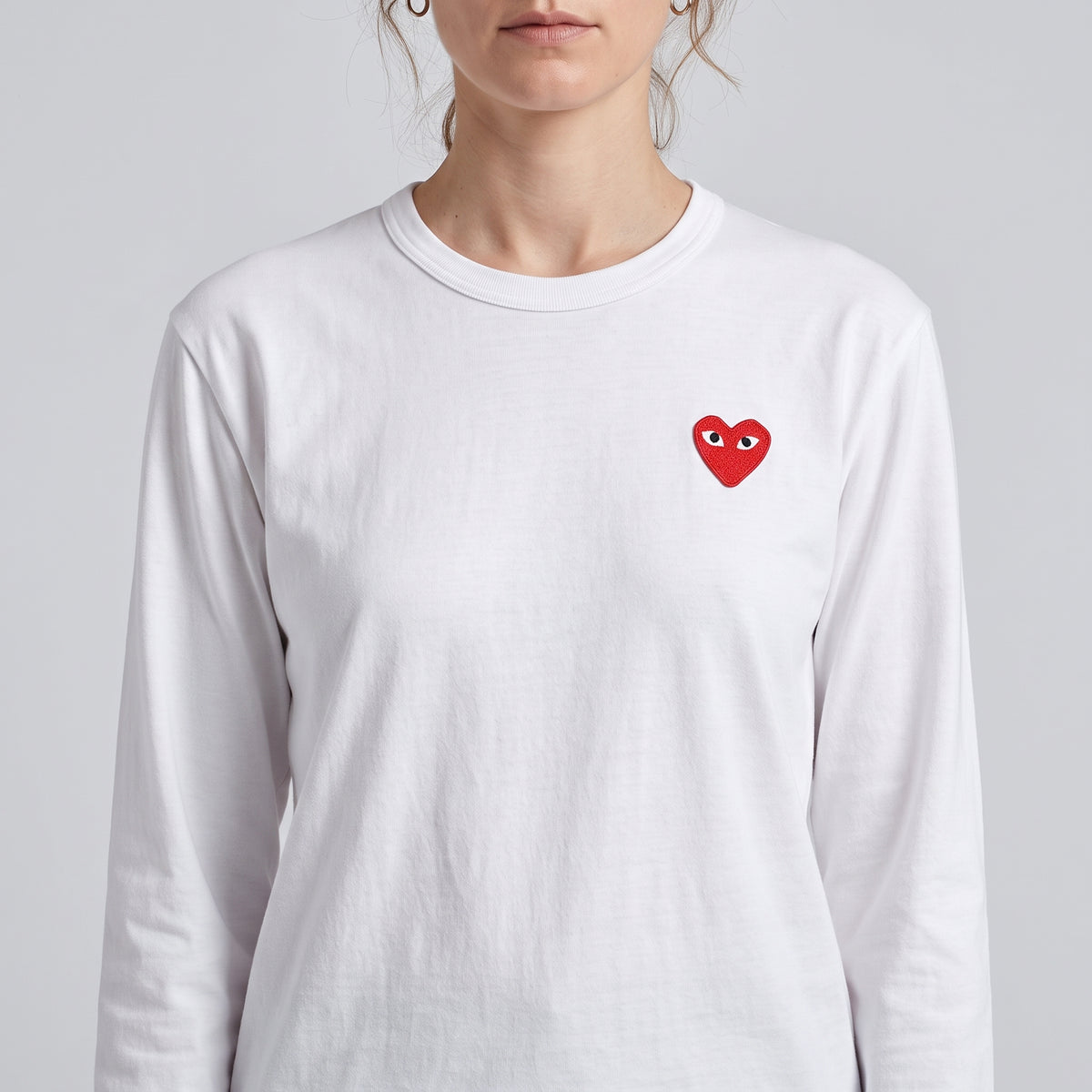 CDG PLAY Heart Patch Long Sleeve Tee - view 2