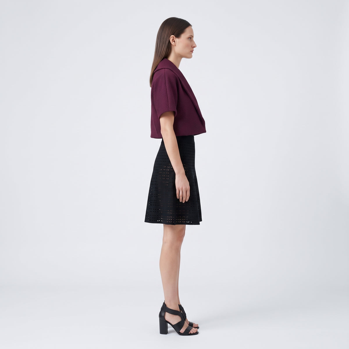 ALAIA Cropped Textured Knit Bolero Jacket - view 4