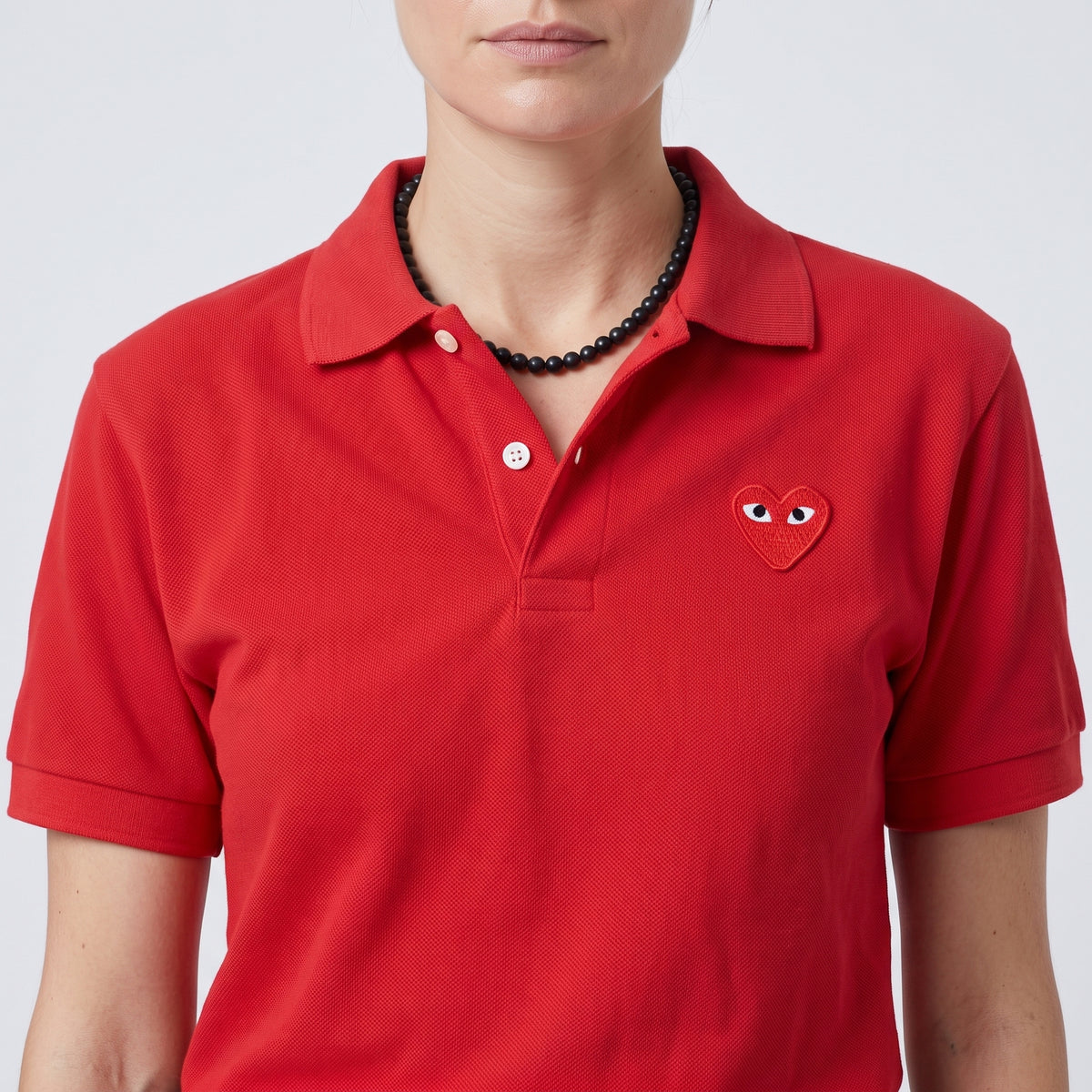 CDG PLAY Classic Red Heart Polo Shirt - view 2