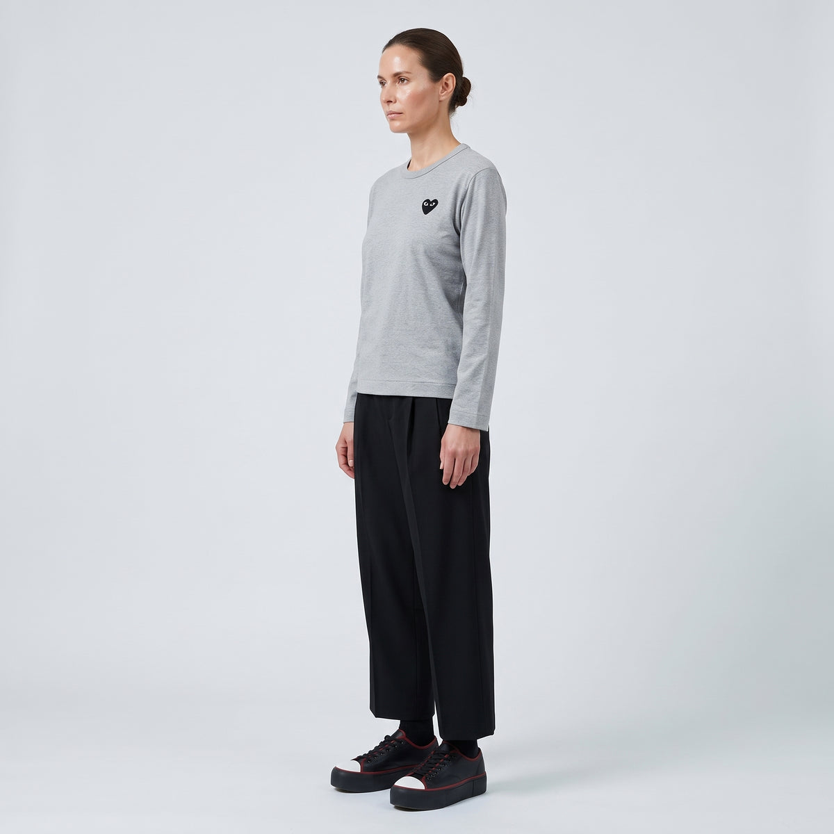 Grey Long Sleeve Heart Tee