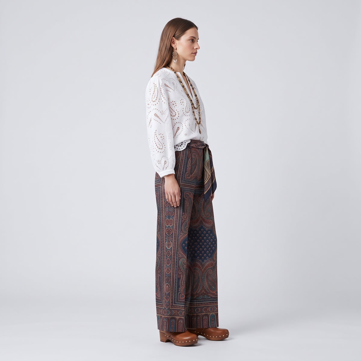ETRO White Paisley Eyelet Blouse - view 4