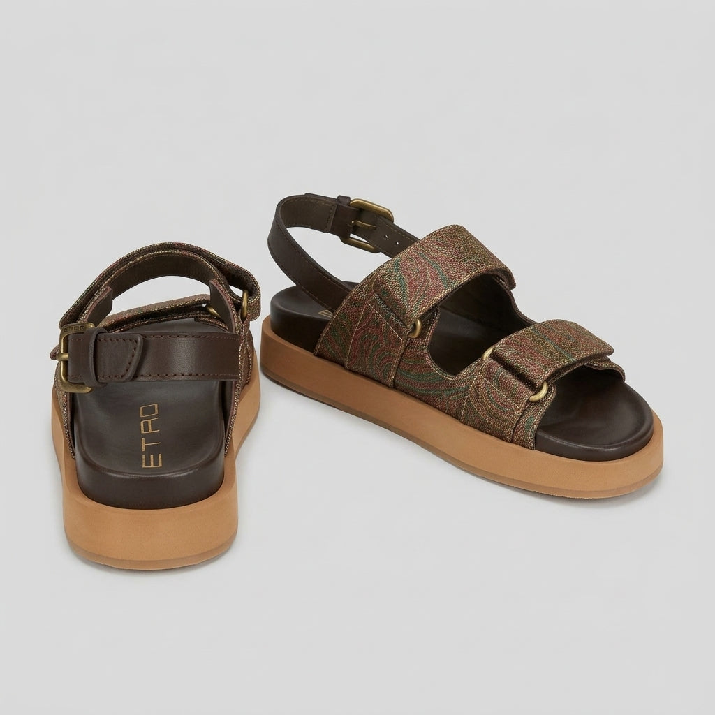 Paisley Print Platform Sandals
