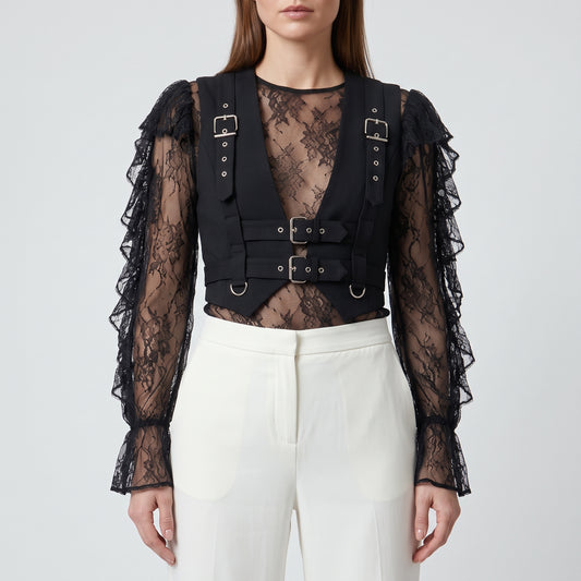 ALEXANDER MCQUEEN Ivory Tailored Cropped Trousers - view 2