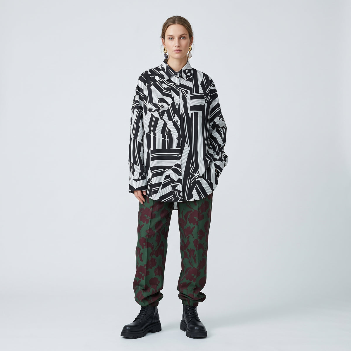 Monochrome Graphic Print Shirt