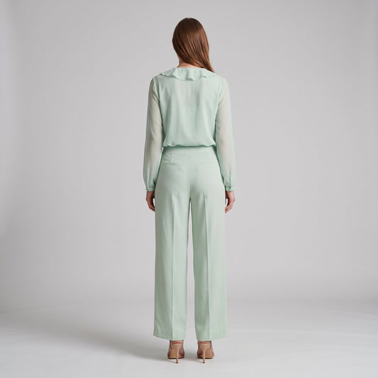 ALBERTA FERRETTI Sage Green Wide-Leg Trousers - view 2