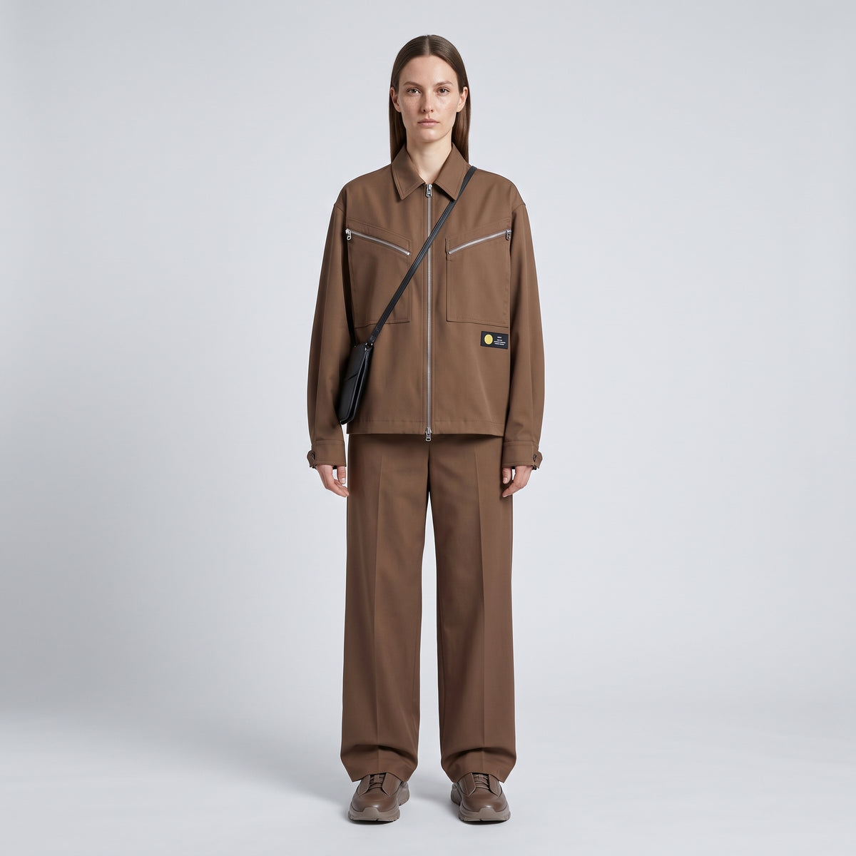 Zip-Up Utility Cotton Overshirt