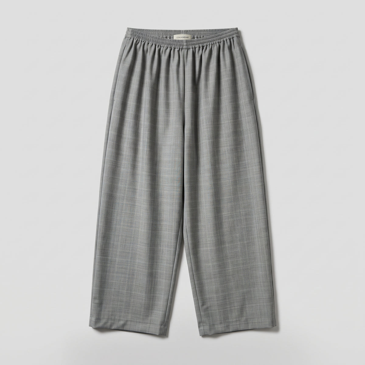 Grey Plaid Wide Leg Trousers