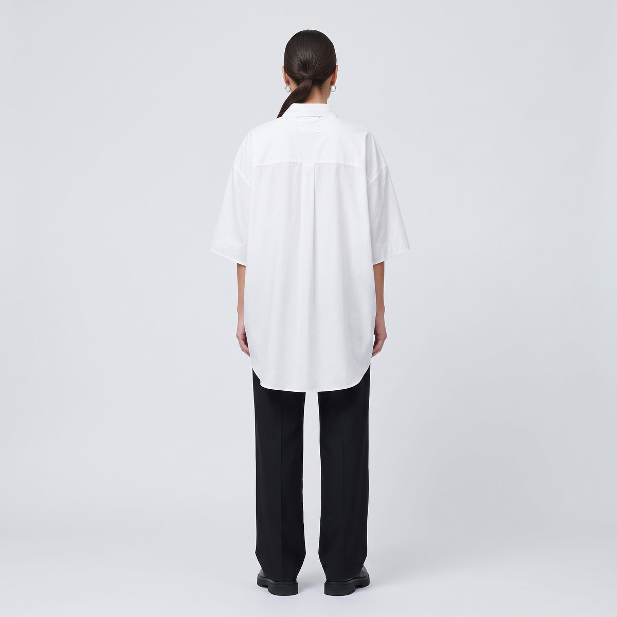 CALCATERRA Oversized Short Sleeve Cotton Shirt - view 5