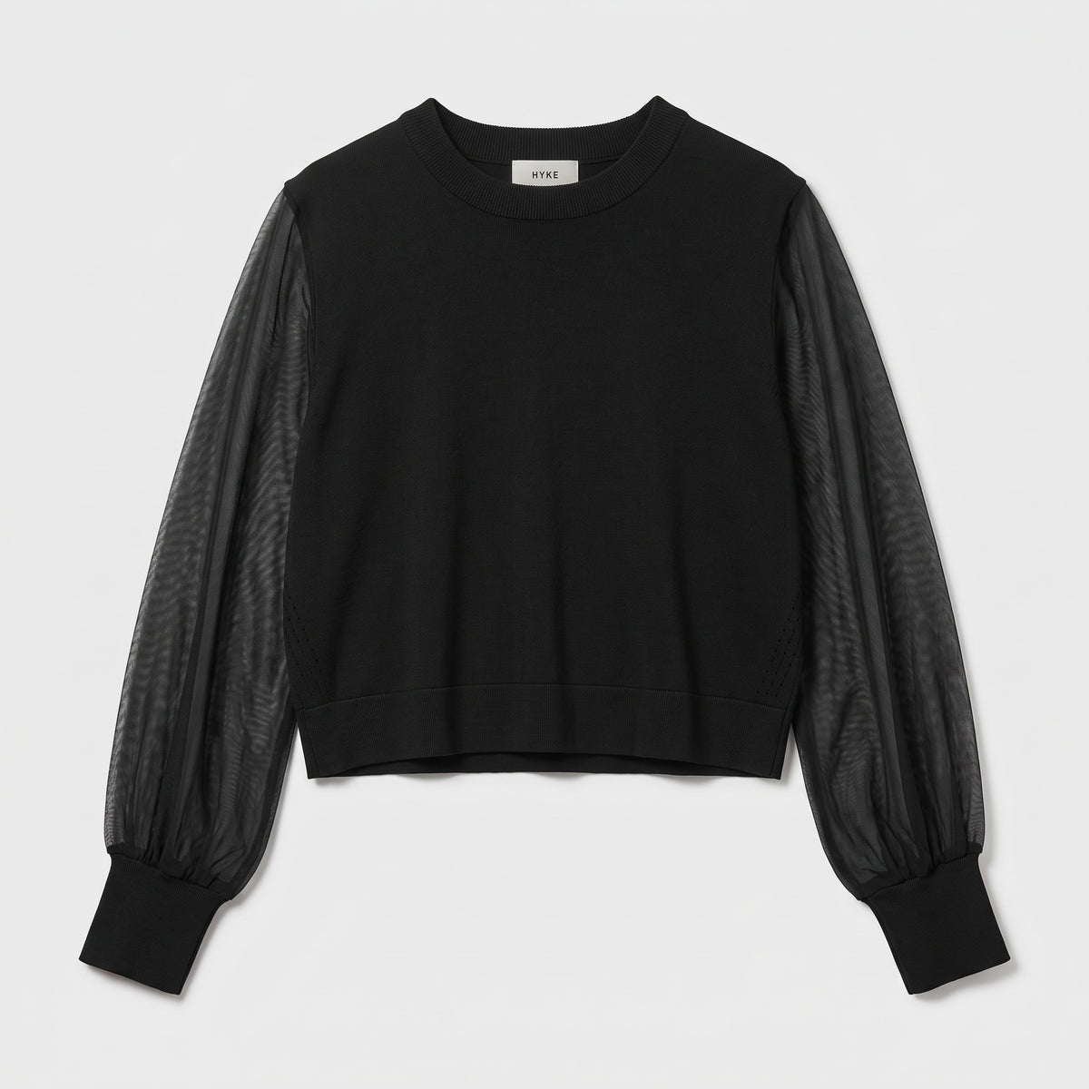 Sheer Sleeve Knit Top
