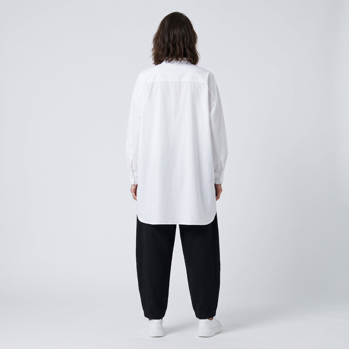 Oversized Mandarin Collar Shirt