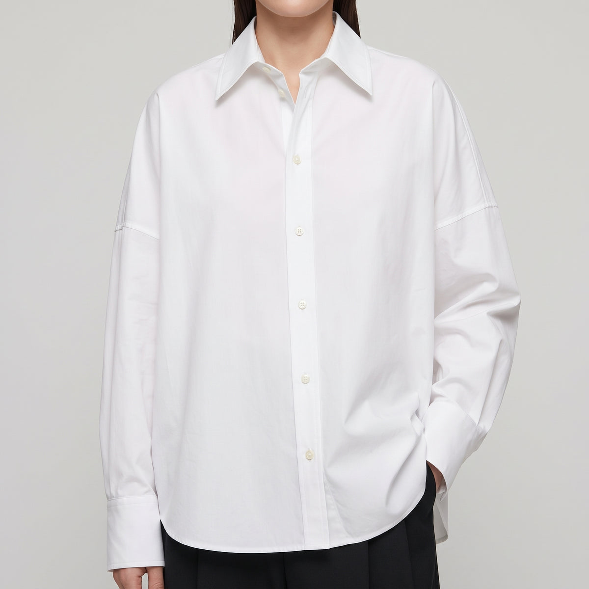 Oversized Cotton Button-Down Shirt