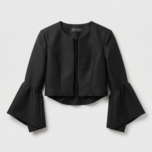EDWARD ARSOUNI Elegant Bell Sleeve Cropped Bolero