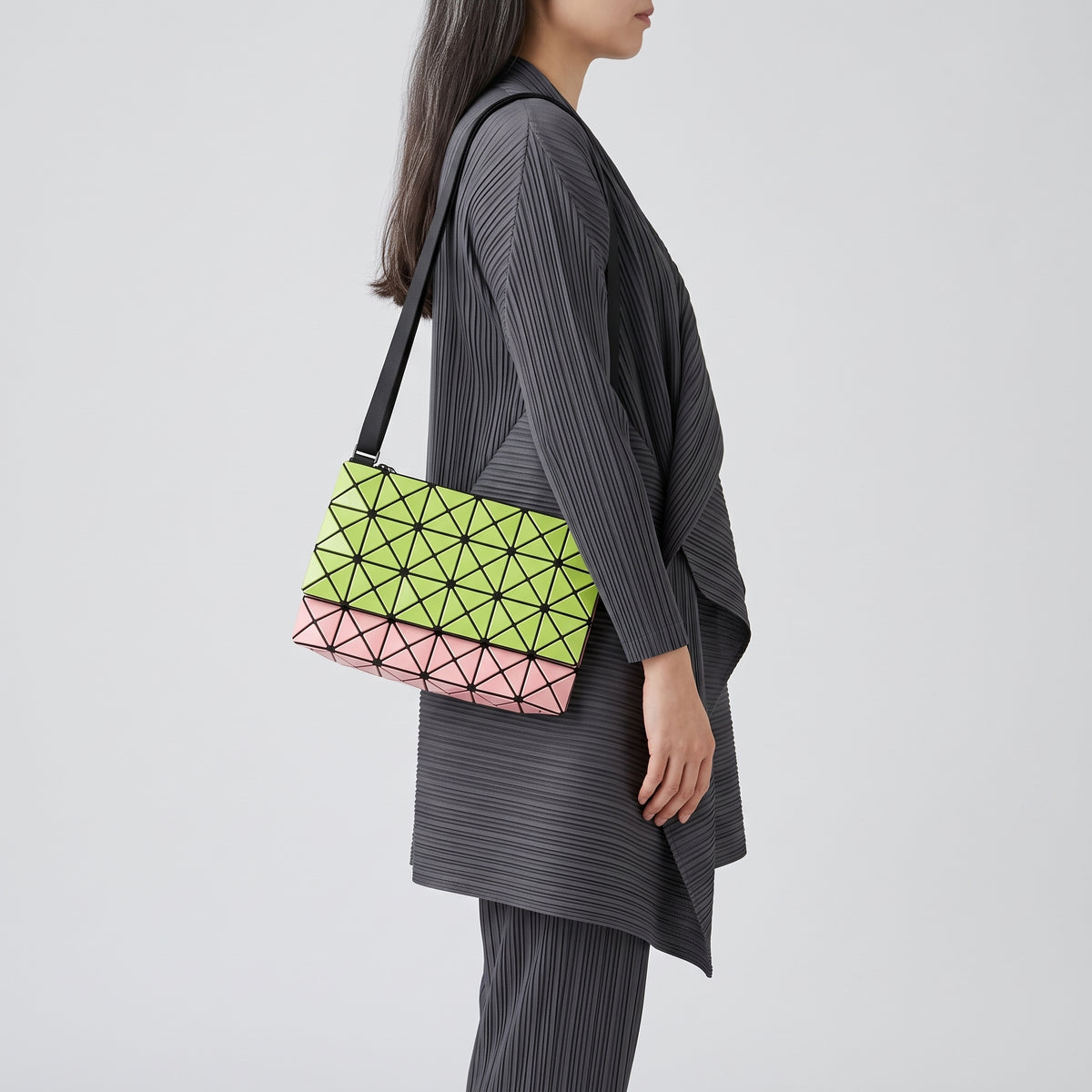 Two-Tone Geometric Crossbody Bag