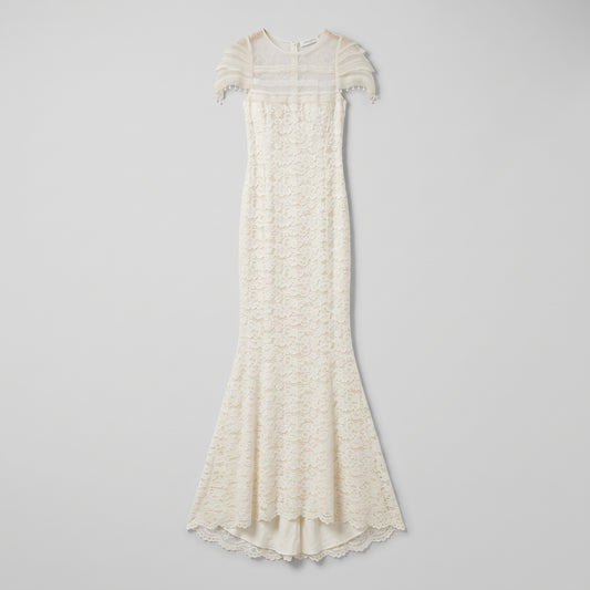 NINA RICCI Elegant Lace Mermaid Gown