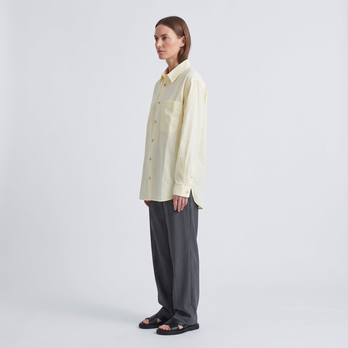 LE17SEPTEMBRE HOMME Pale Yellow Cotton Utility Shirt - view 4