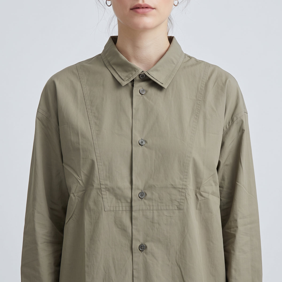 ESKANDAR Pleated Bib Long Sleeve Shirt - view 2