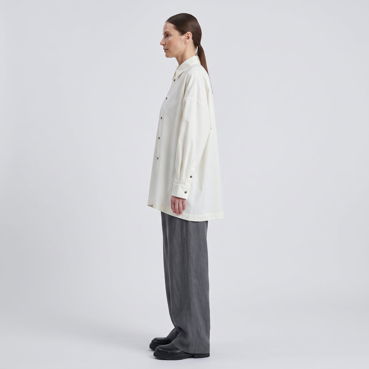 Oversized Ivory Button Down Shirt