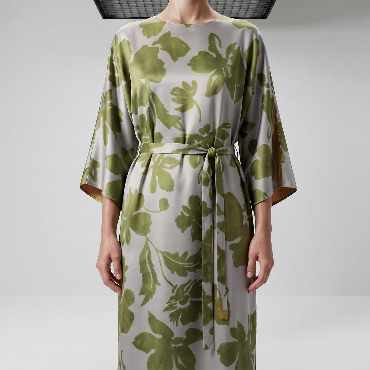 Floral Print Kimono Midi Dress