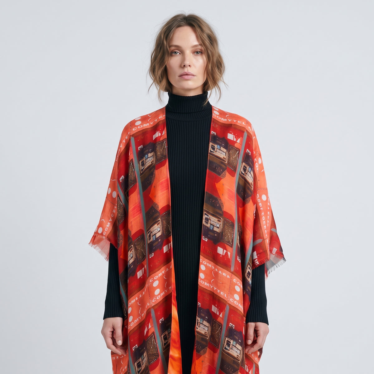 MAISON PASSAGE Vibrant Printed Fringed Kimono - view 2