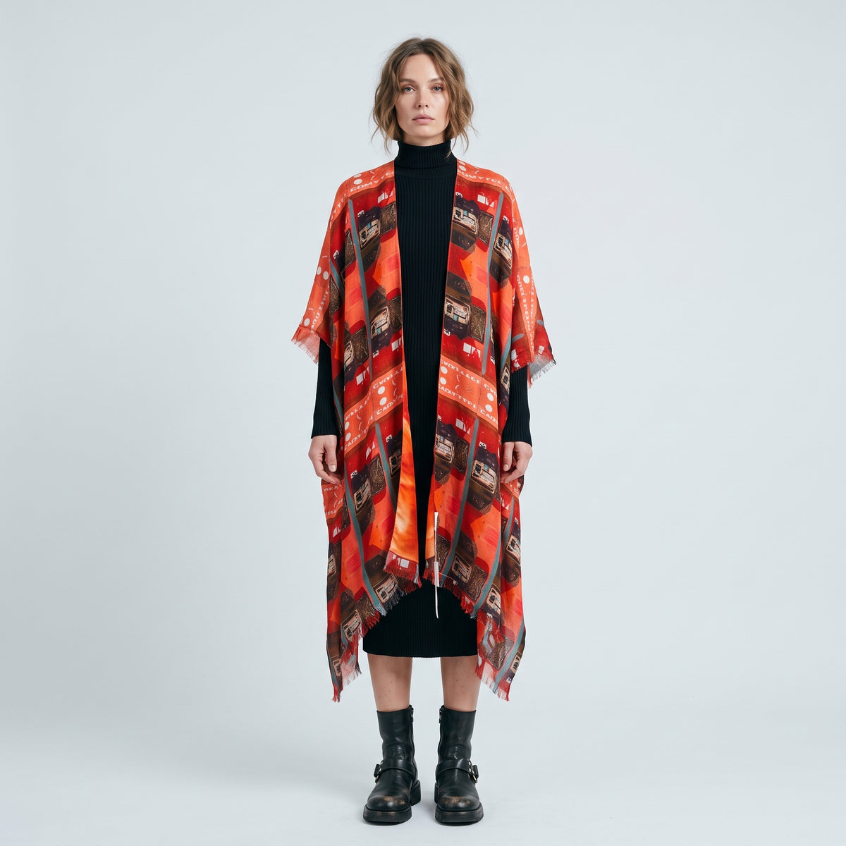 MAISON PASSAGE Vibrant Printed Fringed Kimono - view 3