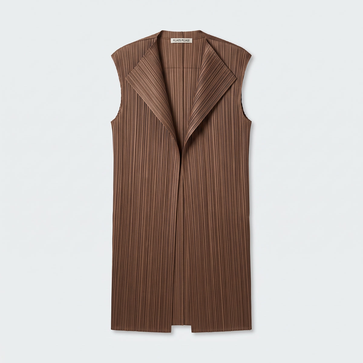 PLEATS PLEASE Brown Pleated Longline Vest