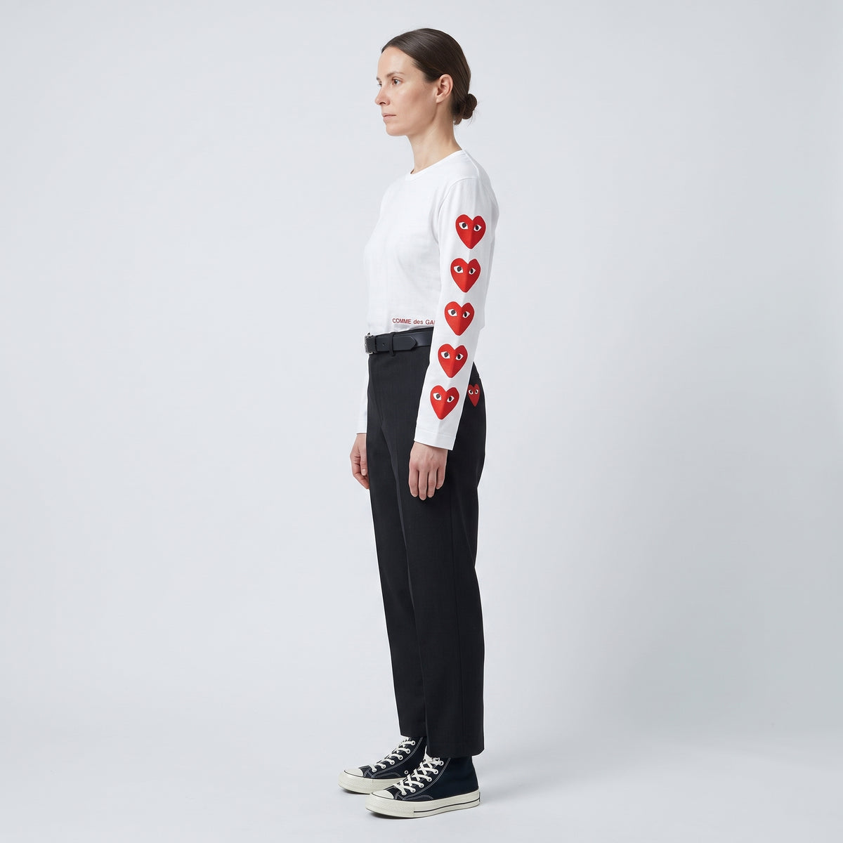 CDG PLAY Heart Graphic Long Sleeve T-Shirt - view 4