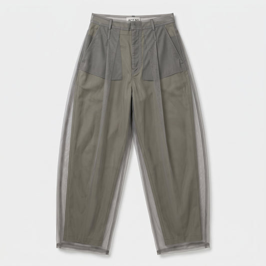 ACT N1 Tulle Overlay Tailored Grey Trousers