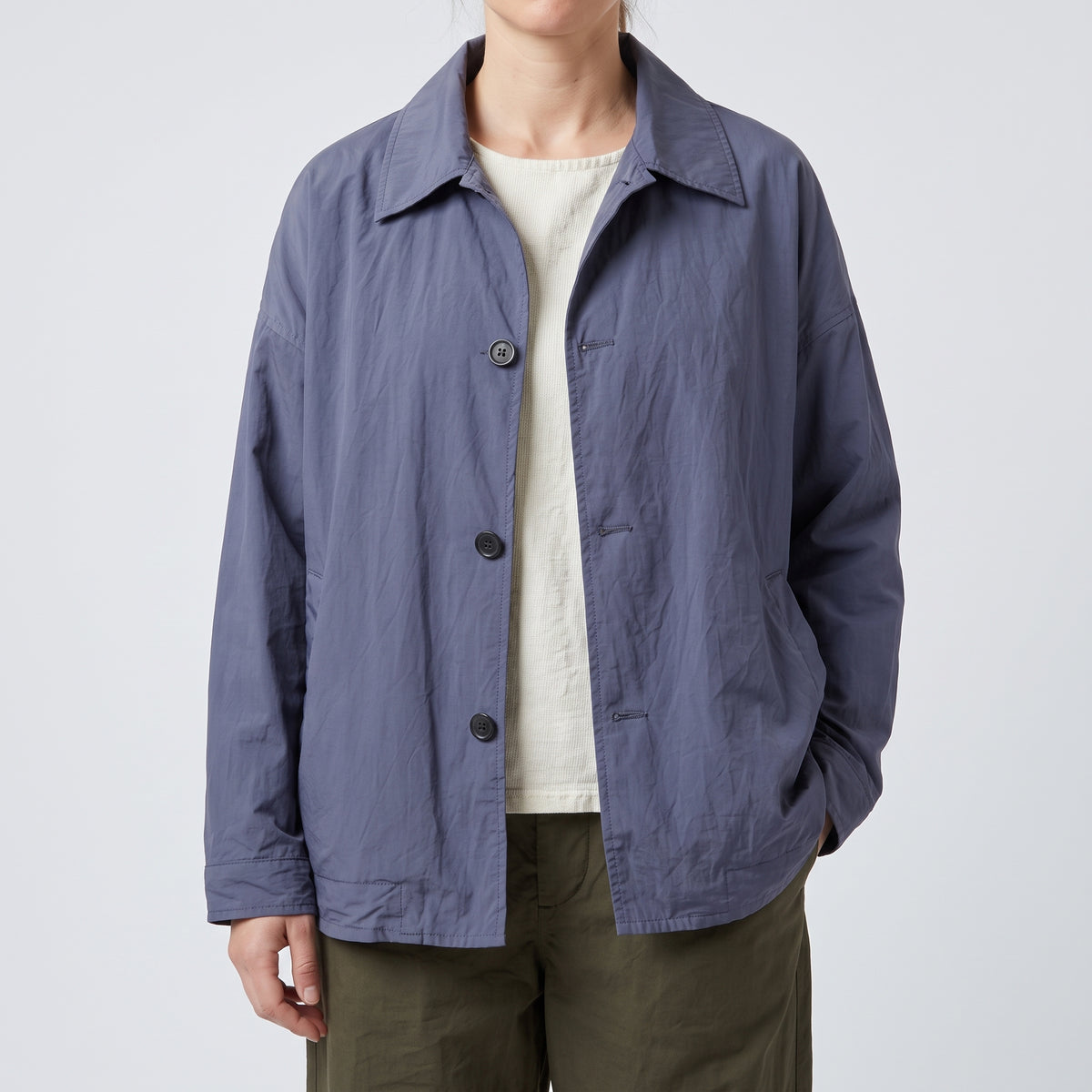 CASEY CASEY Washed Blue Buttoned Jacket - view 2