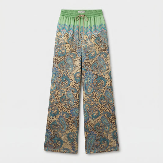 Paisley Print Wide Leg Trousers