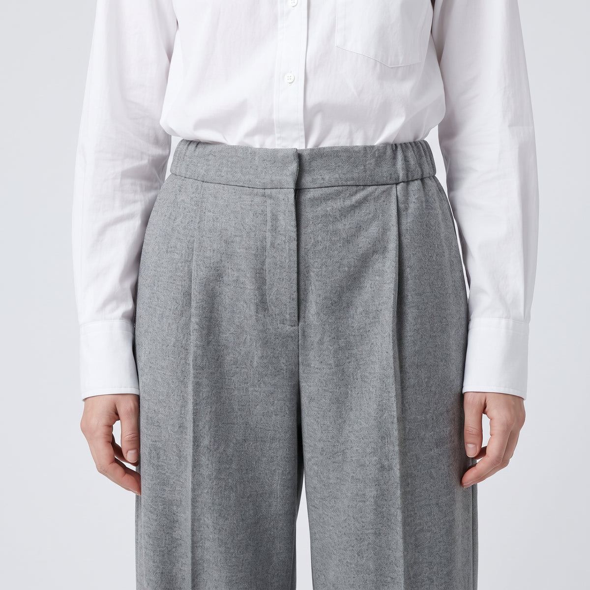 DUSAN Silver Grey Pleated Trousers - view 2