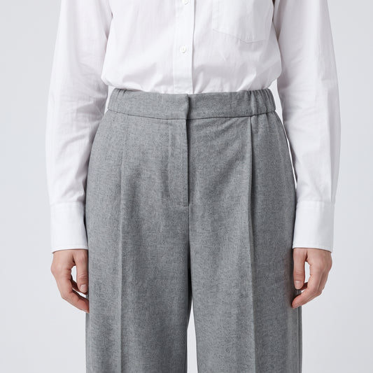 DUSAN Silver Grey Pleated Trousers - view 2