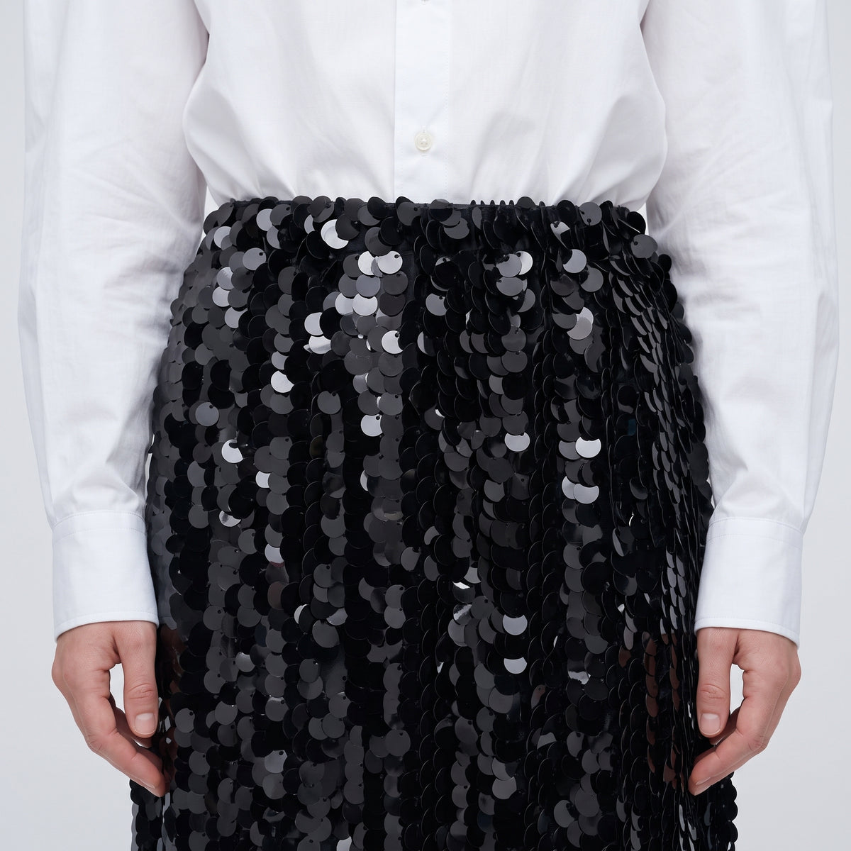 COMME DES GARCONS Black Sequin Midi Skirt - view 2