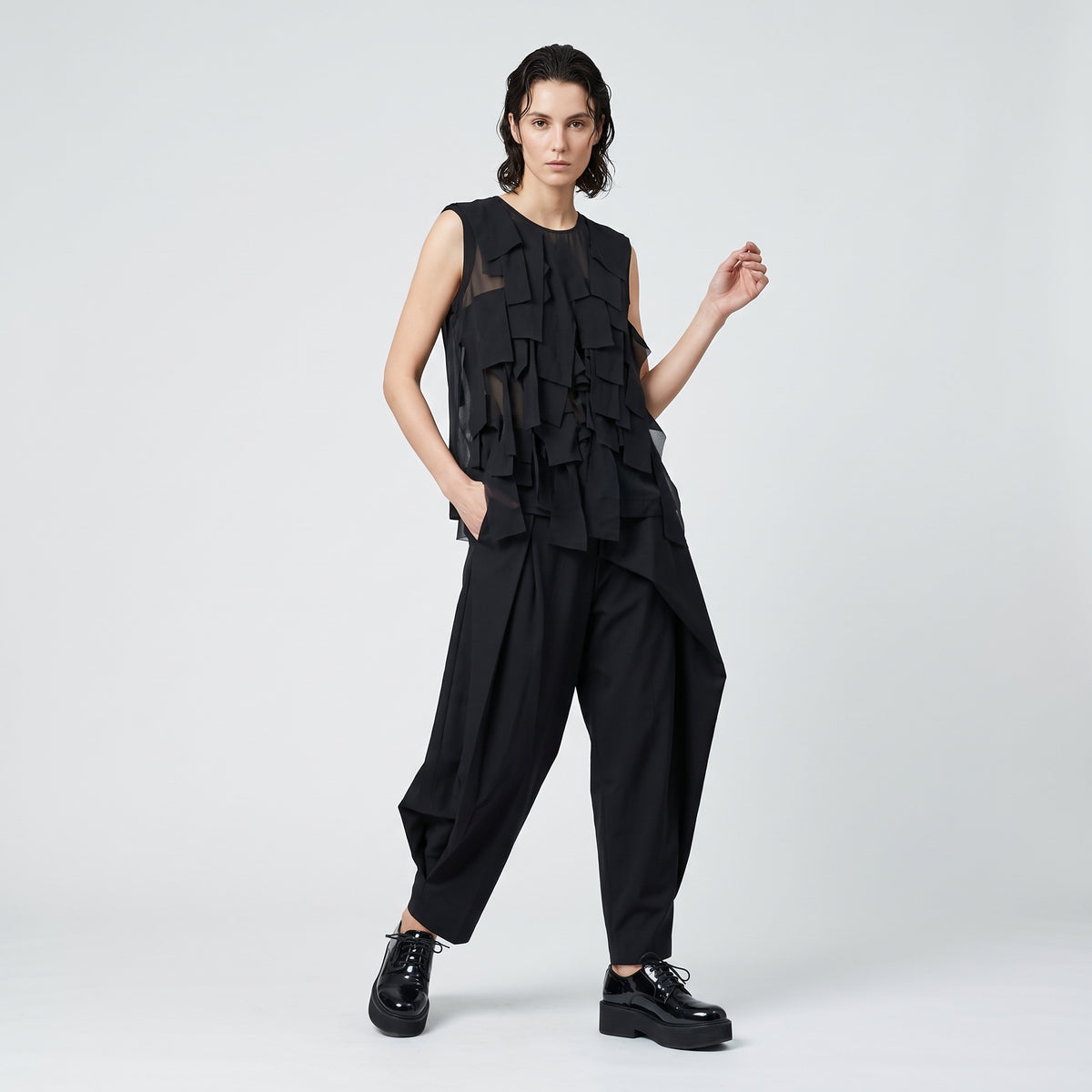 CDG CDG Sleeveless Layered Ribbon Top - view 3