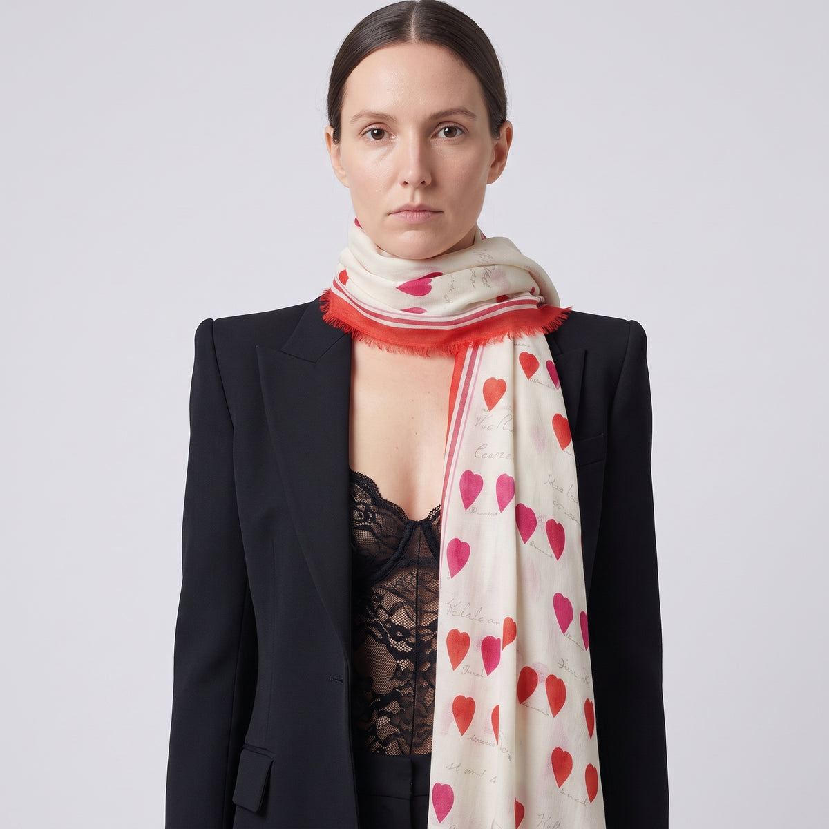 ALEXANDER MCQUEEN Heart Skull Print Scarf - view 6