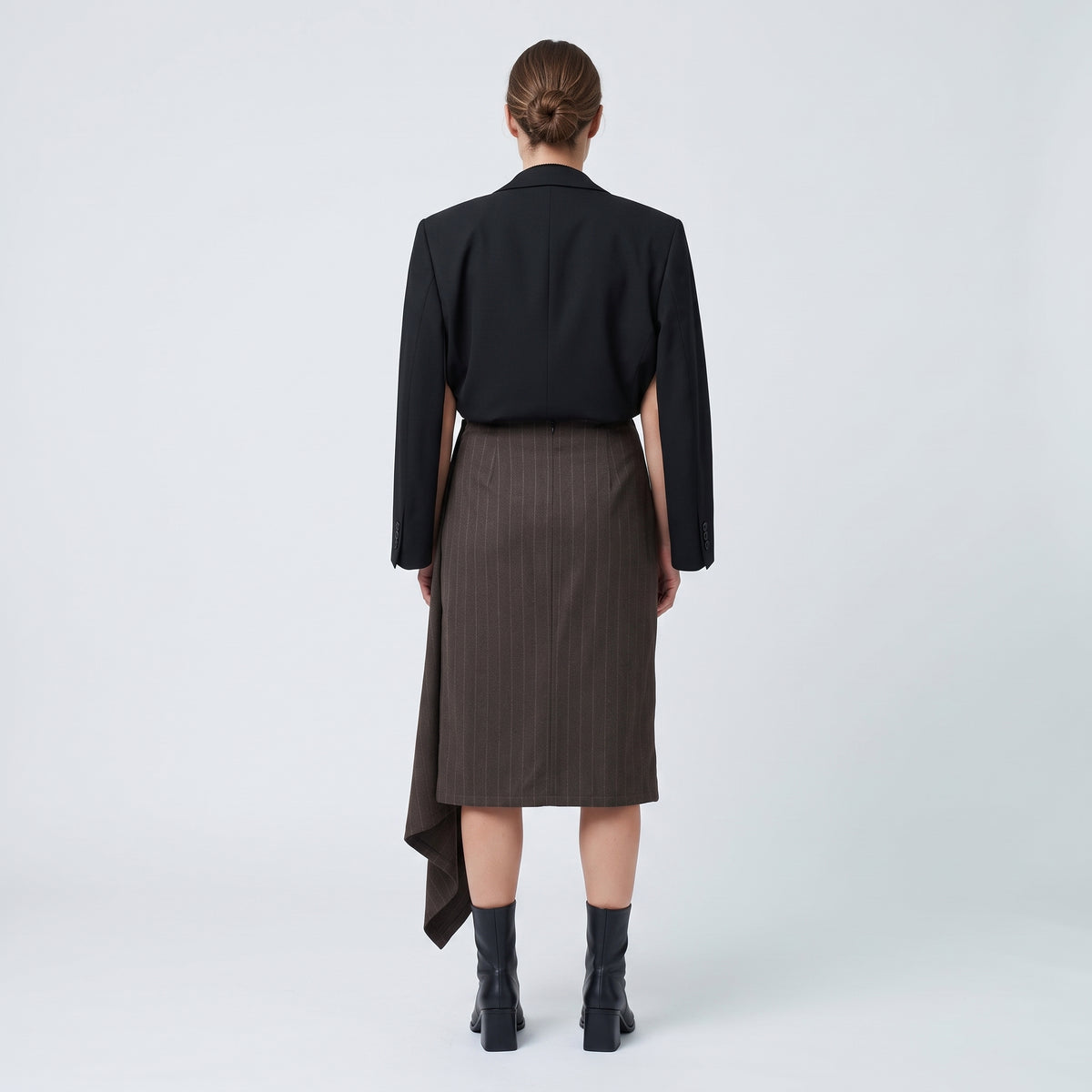 RODEBJER Asymmetric Pinstripe Wrap Skirt - view 5