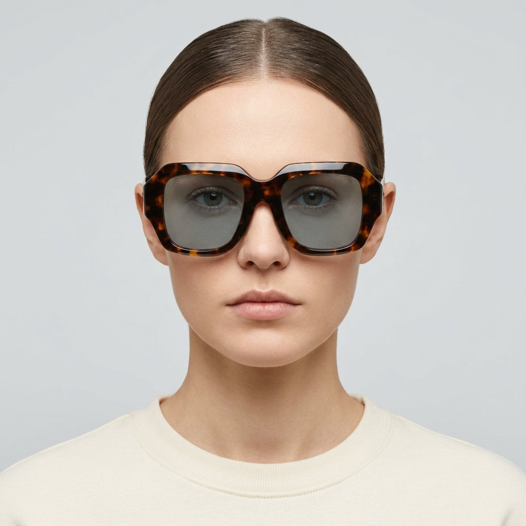 Oversized Tortoiseshell Square Sunglasses