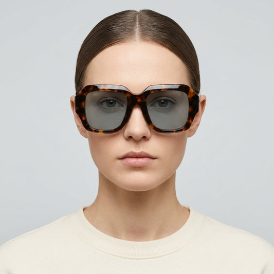 Oversized Tortoiseshell Square Sunglasses