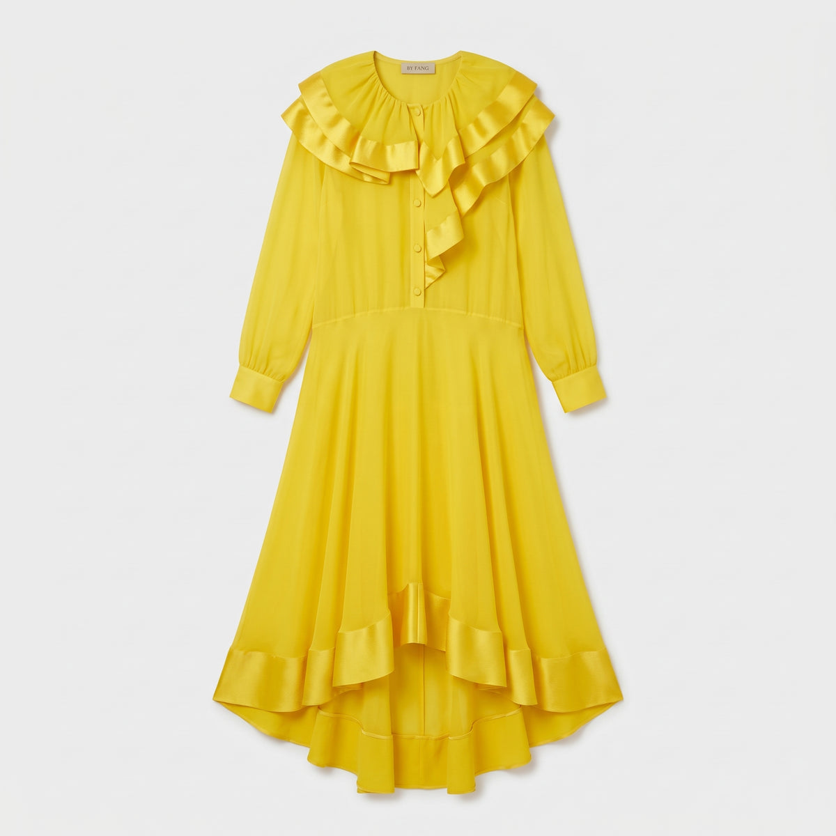Ruffled Yellow Midi Dress