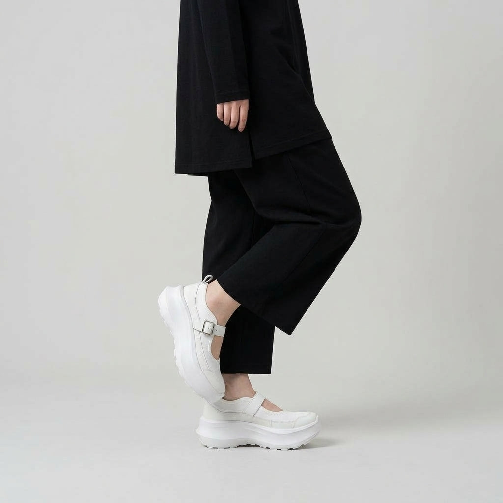 White Platform Mary Jane Sneakers