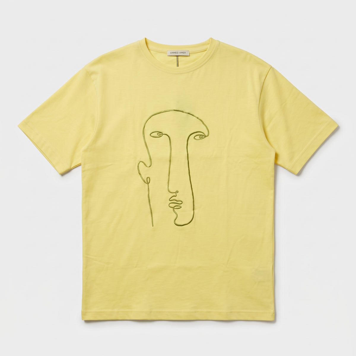 Yellow Embroidered Graphic T-Shirt