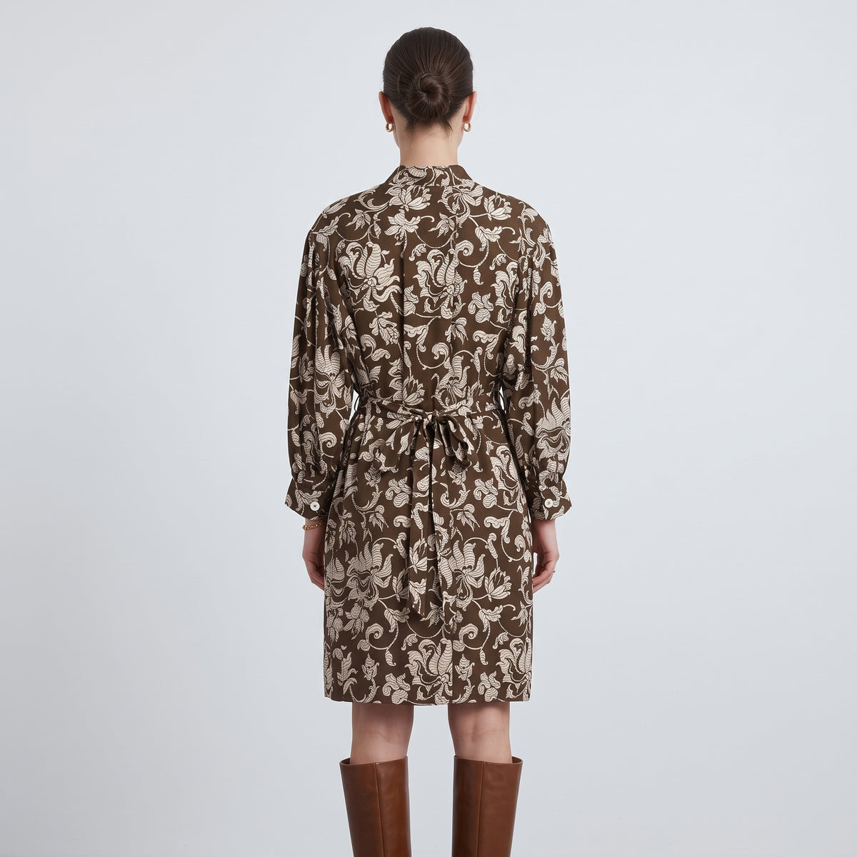 French Lily Printed Shirt Dress