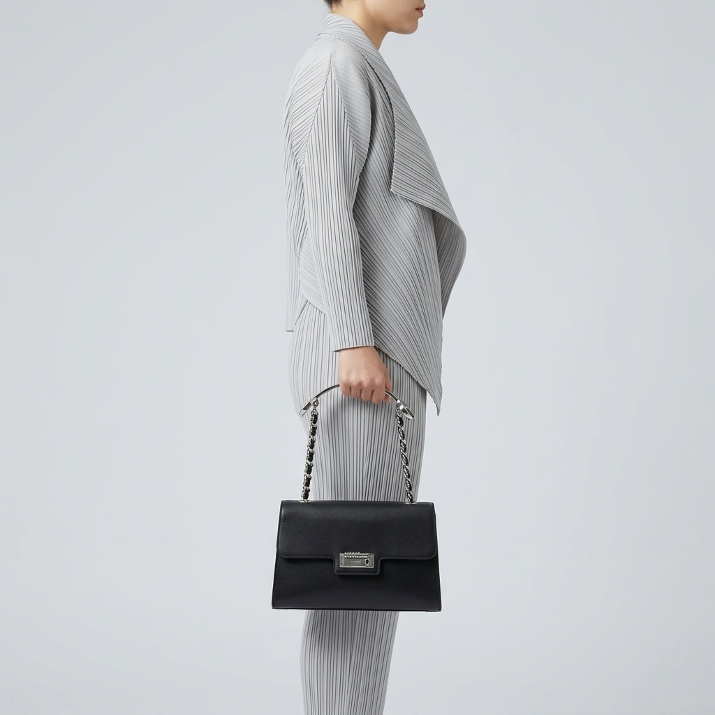 MOSCHINO Elegant Black Leather Handbag - view 3